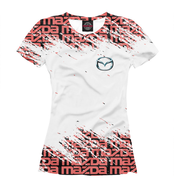 Футболка для девочек с изображением Mazda цвета Белый