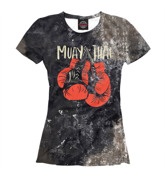 Футболка для девочек с изображением Muay Thai Gloves цвета Белый