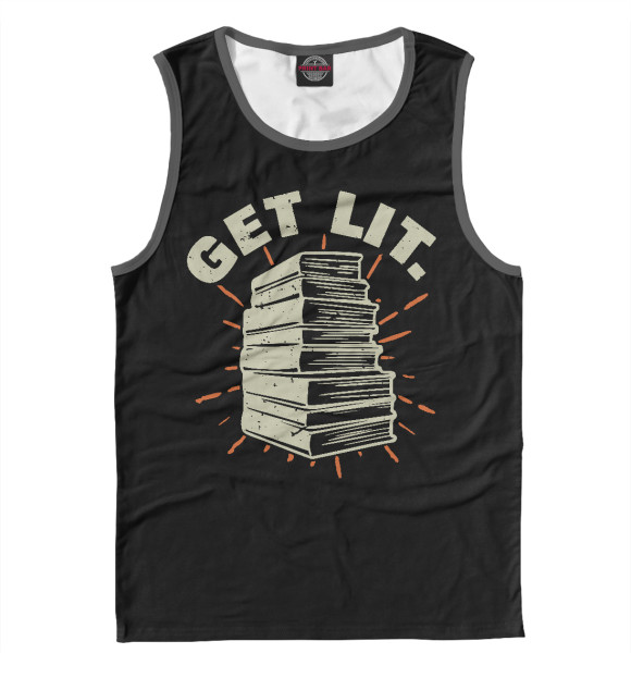 Мужская майка с изображением Читай - get lit цвета Белый