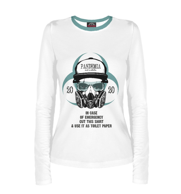 Женский лонгслив с изображением Pandemia shirt цвета Белый