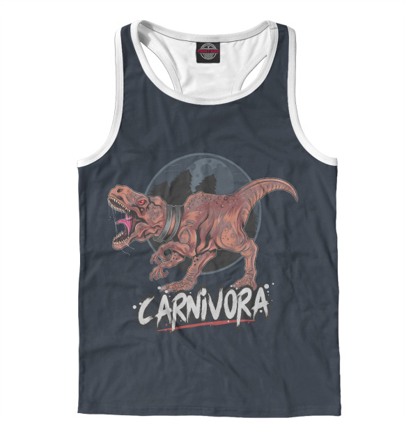 Мужская майка-борцовка с изображением Хищник цвета Белый