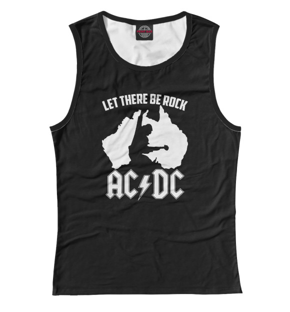 Майка для девочки с изображением AC/DC цвета Белый