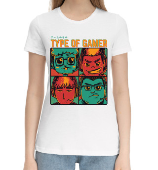 Хлопковая футболка для девочек Type of gamer