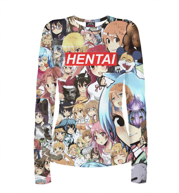 Женский лонгслив с изображением Hentai цвета Белый