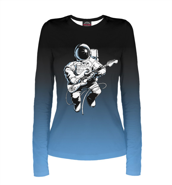 Женский лонгслив с изображением Space rock цвета Белый