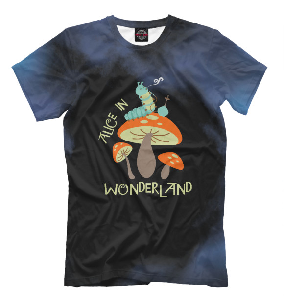 Мужская футболка с изображением Alice In Wonderland цвета Белый