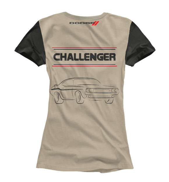 Женская футболка с изображением Dodge Challenger цвета Белый