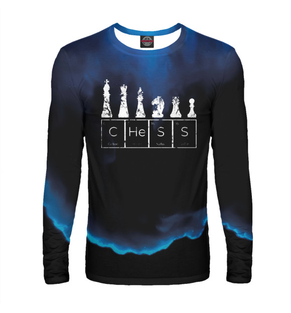 Мужской лонгслив с изображением Chess Sets Periodic Table цвета Белый
