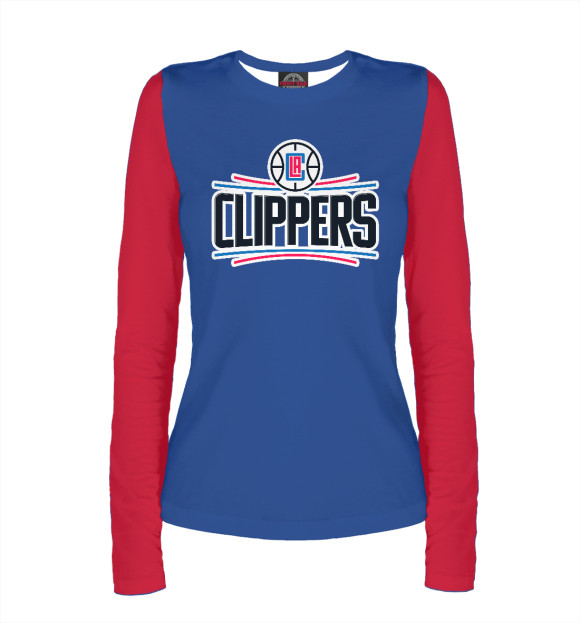 Женский лонгслив с изображением Los Angeles Clippers цвета Белый