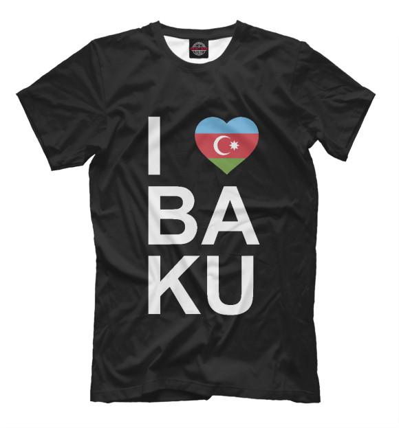 Мужская футболка с изображением Baku цвета Белый