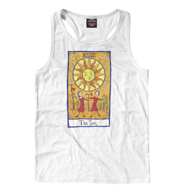 Мужская майка-борцовка с изображением Карта Таро цвета Белый