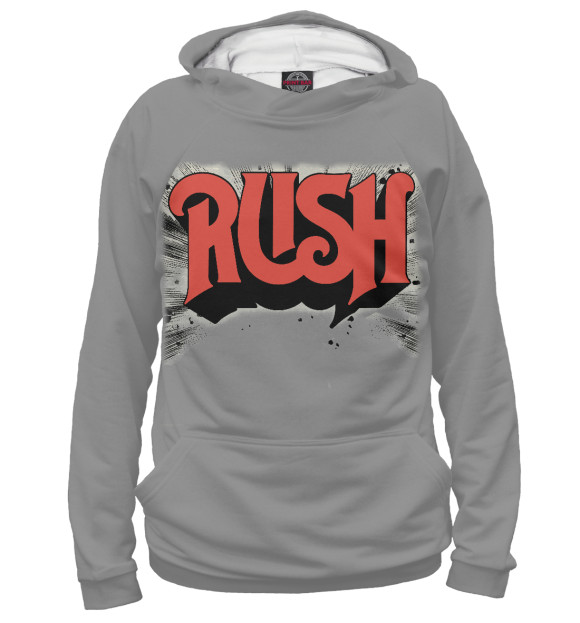 Мужское худи с изображением Rush цвета Белый