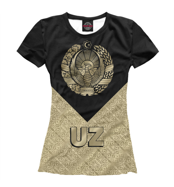 Футболка для девочек с изображением Узбекистан цвета Белый