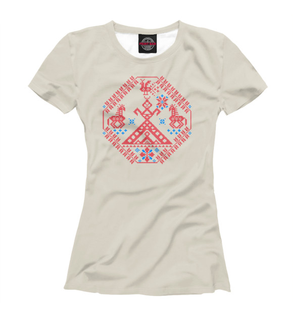 Женская футболка с изображением Берегиня Макошь цвета Белый
