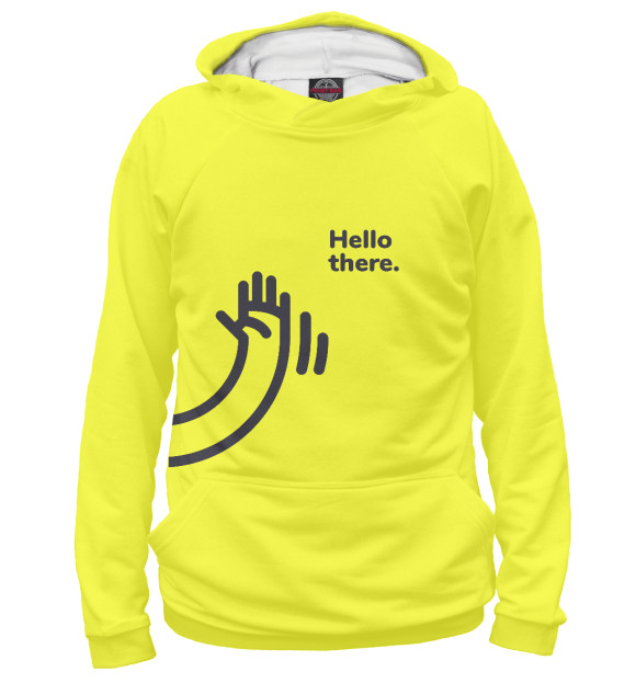 Женское худи с изображением Hello there. цвета Белый