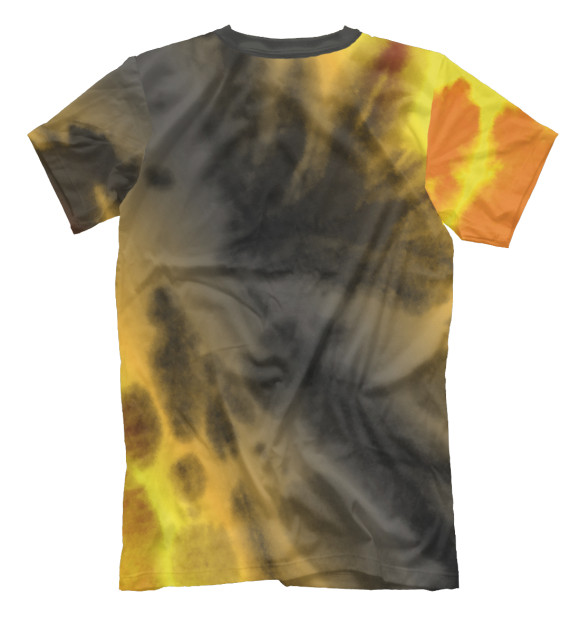 Мужская футболка с изображением Лисичка - Контур - Tie-Dye цвета Белый