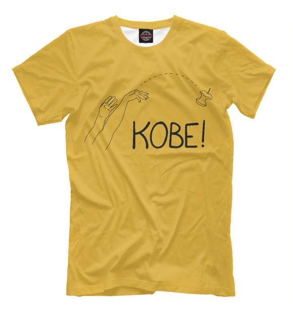 Мужская футболка с изображением Kobe цвета Белый