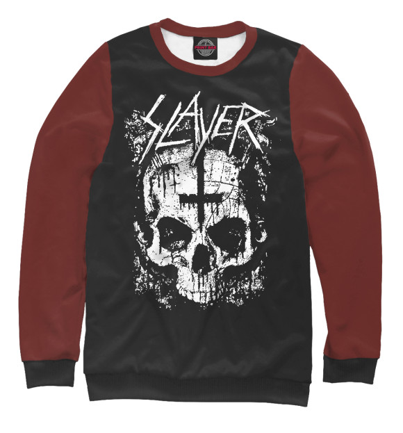Свитшот для девочек с изображением Slayer (cross) цвета Белый