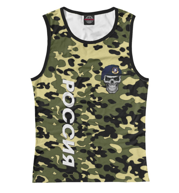 Женская майка с притом Армия цвета Белый Женская майка с изображением Армия цвета Белый