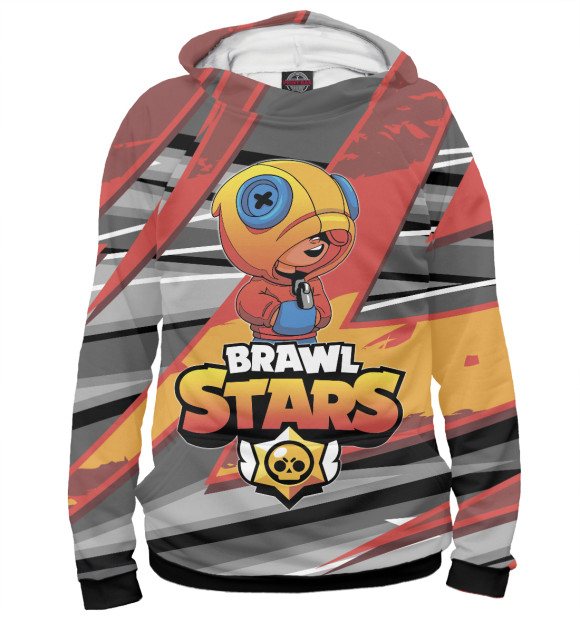 Мужское худи с изображением Brawl Stars цвета Белый
