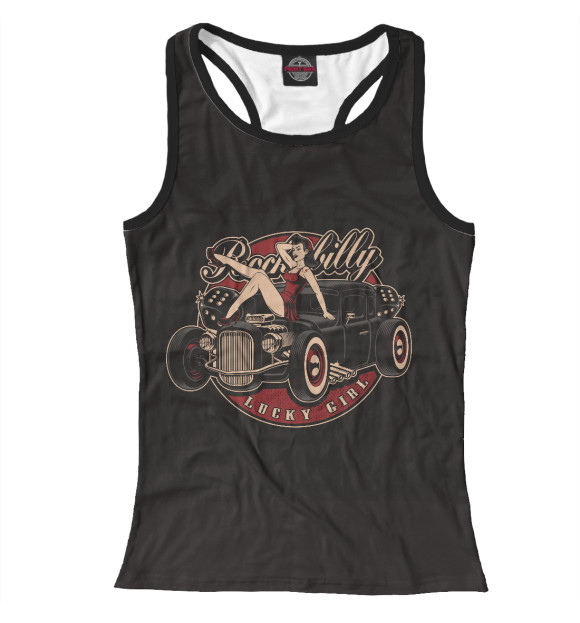 Женская майка-борцовка с изображением Lucky girl цвета Белый