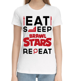 Женская хлопковая футболка Brawl Stars Routine