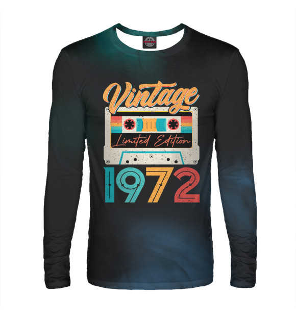 Мужской лонгслив с изображением Vintage 1972 цвета Белый