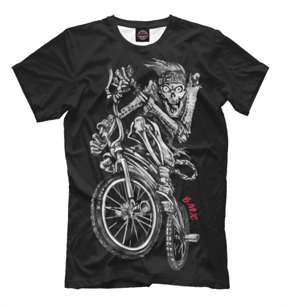Мужская футболка с изображением BMX цвета Белый