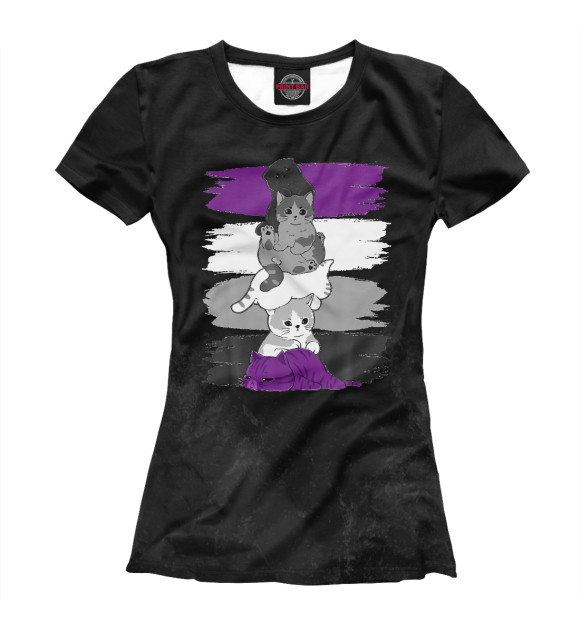 Футболка для девочек с изображением Pride Cat цвета Белый