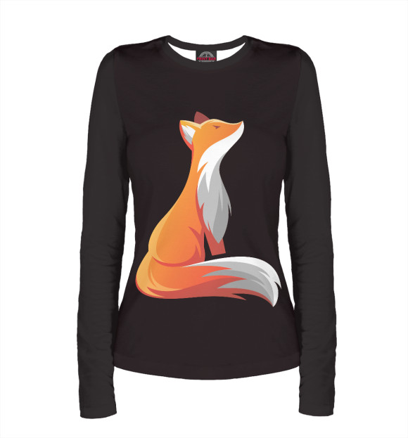 Женский лонгслив с изображением Лисичка цвета Белый