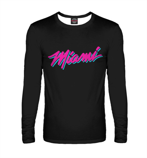 Мужской лонгслив с изображением Miami Heat цвета Белый