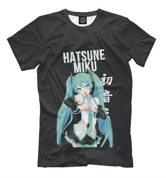 Мужская футболка с изображением Hatsune Miku / Хацунэ Мику цвета Белый