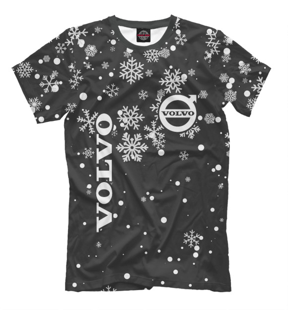 Мужская футболка с изображением Volvo - Snow цвета Белый