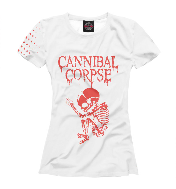 Футболка для девочек с изображением Cannibal Corpse цвета Белый