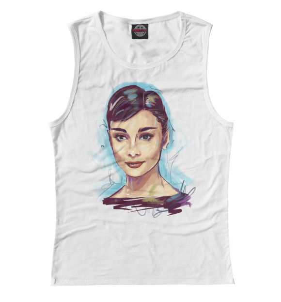Майка для девочки с изображением Audrey Hepburn цвета Белый