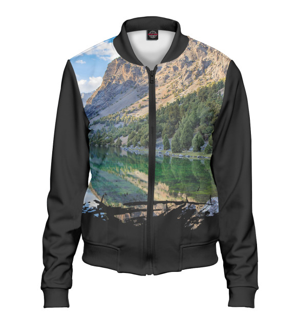 Женский бомбер с изображением Tajikistan цвета Белый