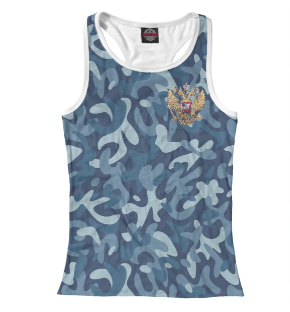 Женская майка-борцовка с изображением Камуфляж цвета Белый