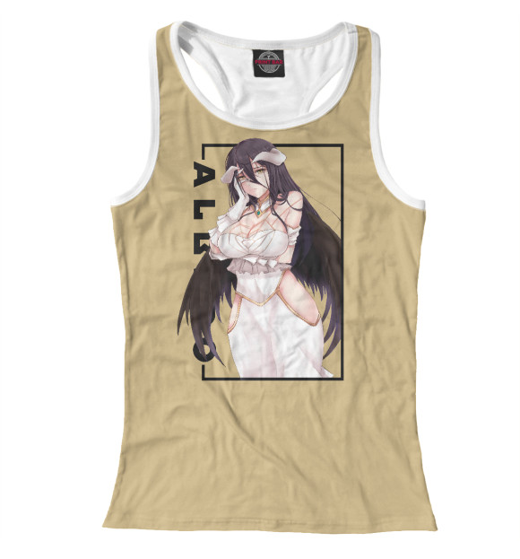 Женская майка-борцовка с изображением Альбедо | Albedo | Повелите цвета Белый