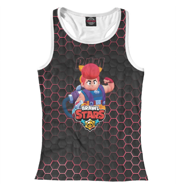 Женская майка-борцовка с изображением Пэм. Brawl Stars цвета Белый