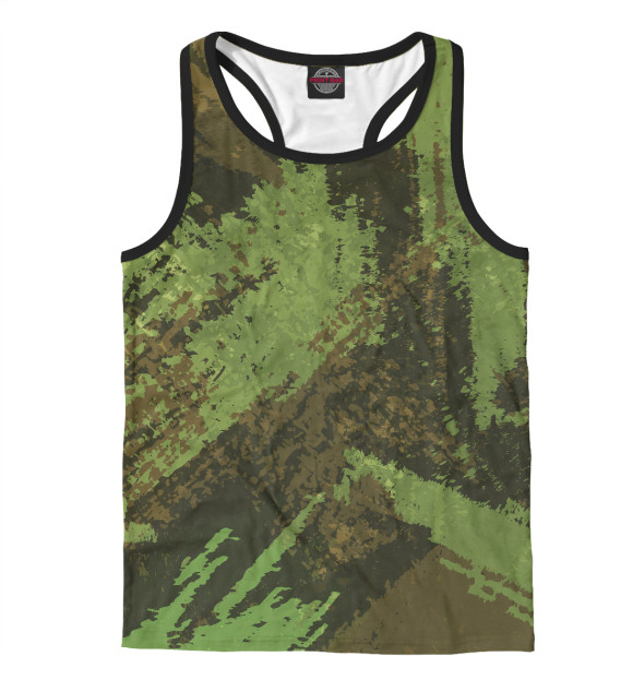 Мужская майка-борцовка с изображением Камуфляж цвета Белый