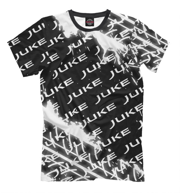 Мужская футболка с изображением Nissan Juke | Следы Шин (Паттерн) цвета Белый