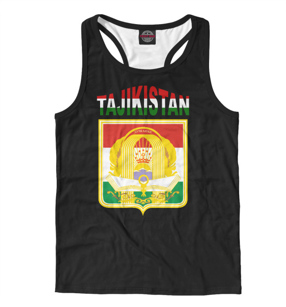 Мужская майка-борцовка с изображением Tajikistan цвета Белый