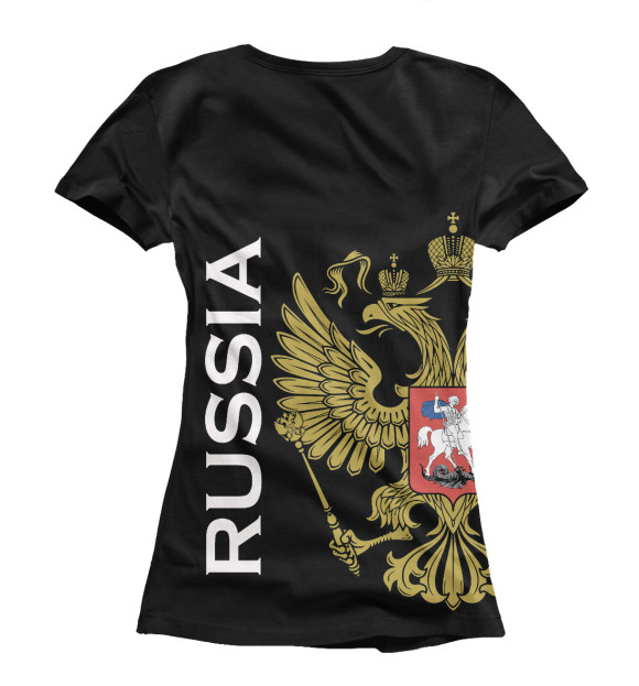 Женская футболка с изображением Россия цвета Белый