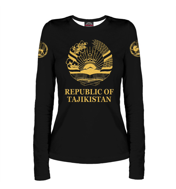 Женский лонгслив с изображением Republic of Tajikistan цвета Белый