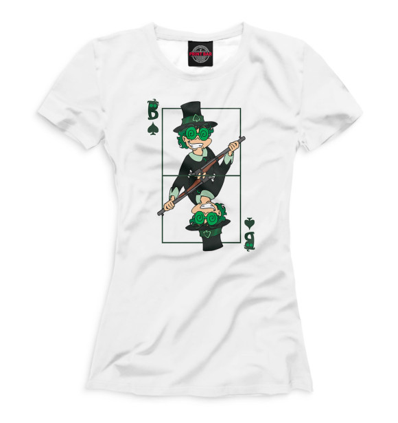 Футболка для девочек с изображением 13 карт цвета Белый