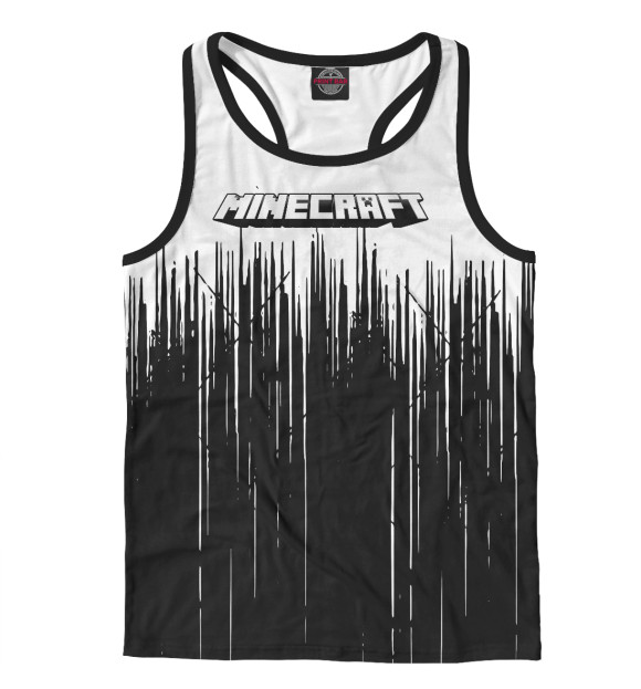Мужская майка-борцовка с изображением Minecraft цвета Белый