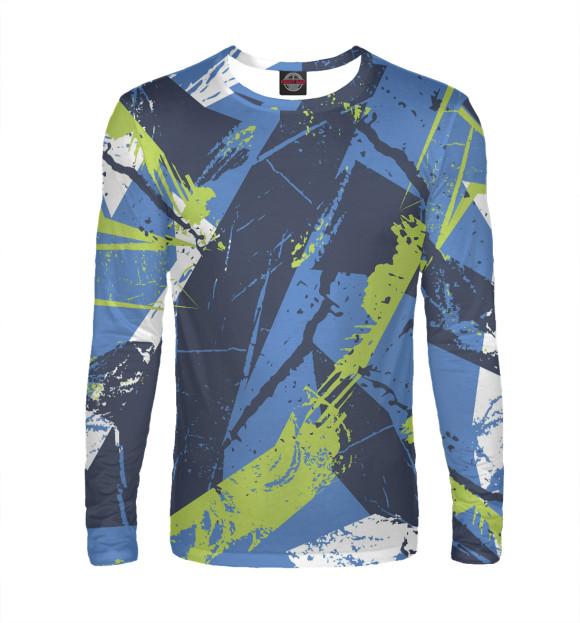 Мужской лонгслив с изображением Спортивный стиль цвета Белый