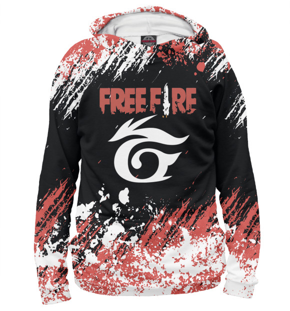 Мужское худи с изображением Garena Free Fire цвета Белый