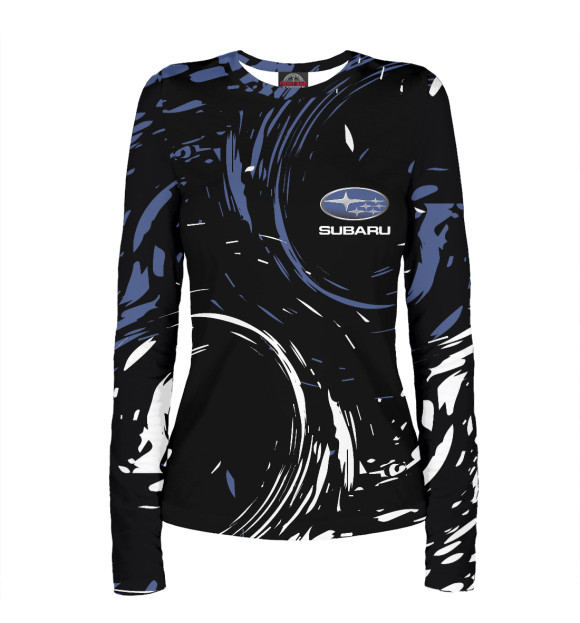Женский лонгслив с изображением Subaru цвета Белый