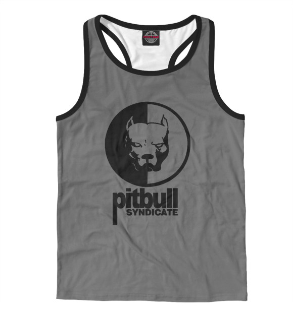 Мужская майка-борцовка с изображением Pitbull Syndicate цвета Белый